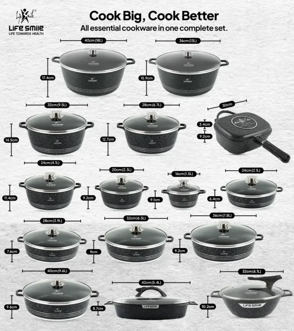Anniversary Celebration while stocks last:Big Kitchen Cookware Set 166 Pcs with Non Stick Pots and Pans
