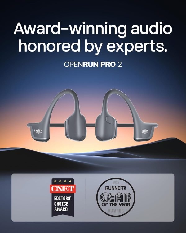 Big Summer Sale Limited Time Offer AED 99د.إ:SHOKZ New OpenRun Pro 2 - Open-Ear, Bone Conduction Sport Headphones - with Reflective Strip - Sweat Resistant, Workout Headphones -...