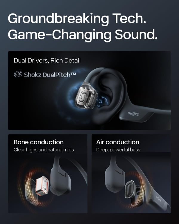 Big Summer Sale Limited Time Offer AED 99د.إ:SHOKZ New OpenRun Pro 2 - Open-Ear, Bone Conduction Sport Headphones - with Reflective Strip - Sweat Resistant, Workout Headphones -...