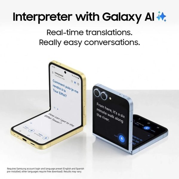 Samsung Galaxy Z Flip6, AI Smartphone, Android Smartphone, 256GB Storage, 50MP Rear Camera, AI Flex Zoom, Live Translate - Silver Shadow