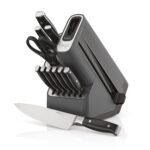 Summer Final Clearance Just AED 89د.إ：Ninja K32012 Foodi NeverDull Premium Knife System, 12 Piece Knife Block Set with Built-in Sharpener, German Stainless Steel Knives, Black